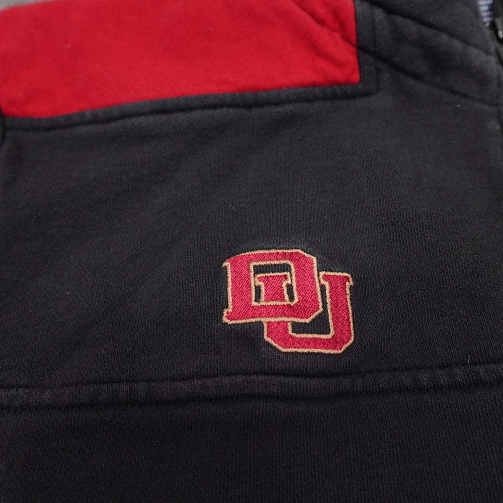 Denver Pioneers Sweatshirt Mens Small Black NCAA Vineyard Vines Quarter Zip